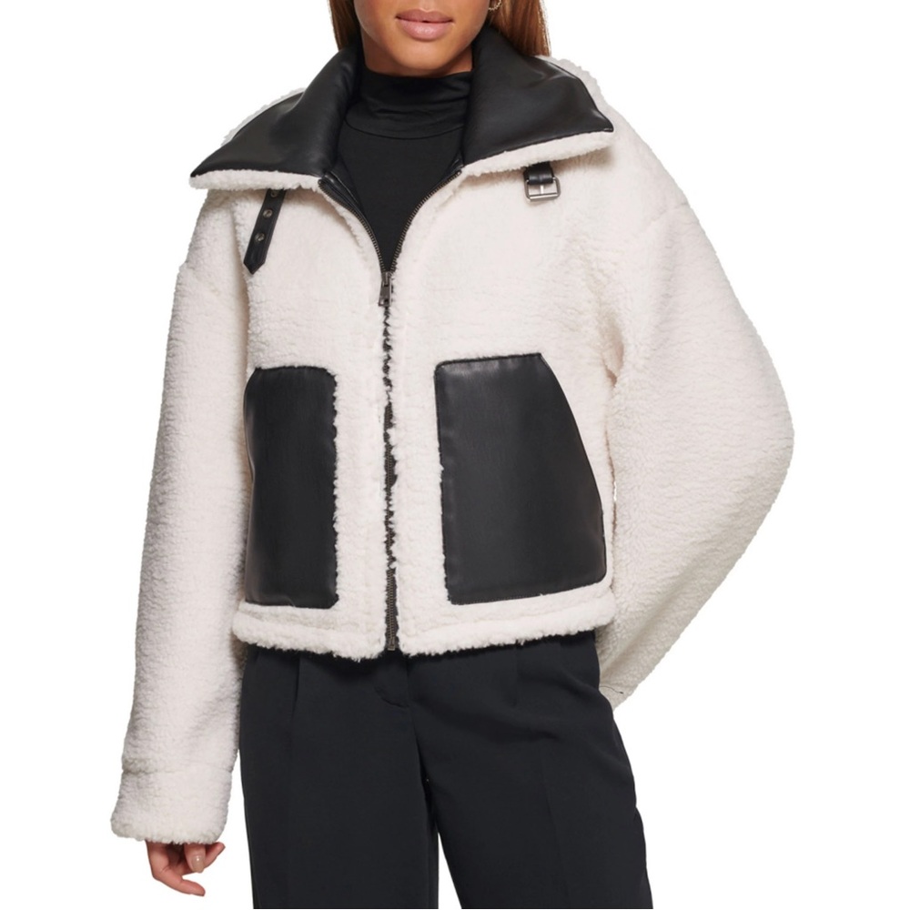 Levi’s Shorty Reversible Sherpa Faux Leather Jacket – Black / Cream